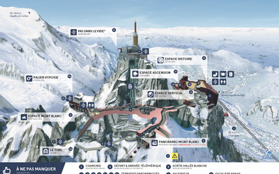 Aiguille du Midi przekrój /  źródło: chamonixskipasses.com/