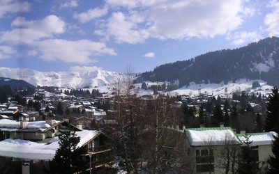 Panorama miasta Megève, źródło: Wikipedia.org, Autor: Boly, Luty 2006